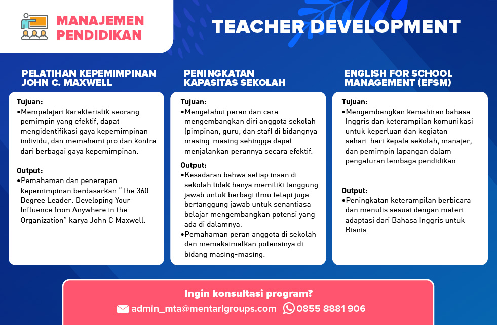 Teacher Development Mentari Teachers Academy - Manajemen Pendidikan